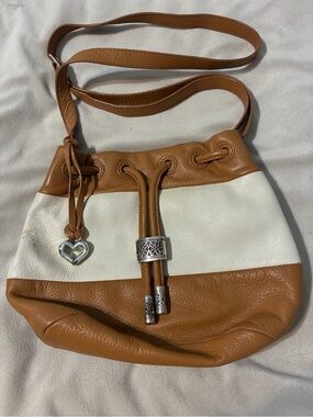 Beautiful Brighton two-tone Leather Bucket Bag in new condition!